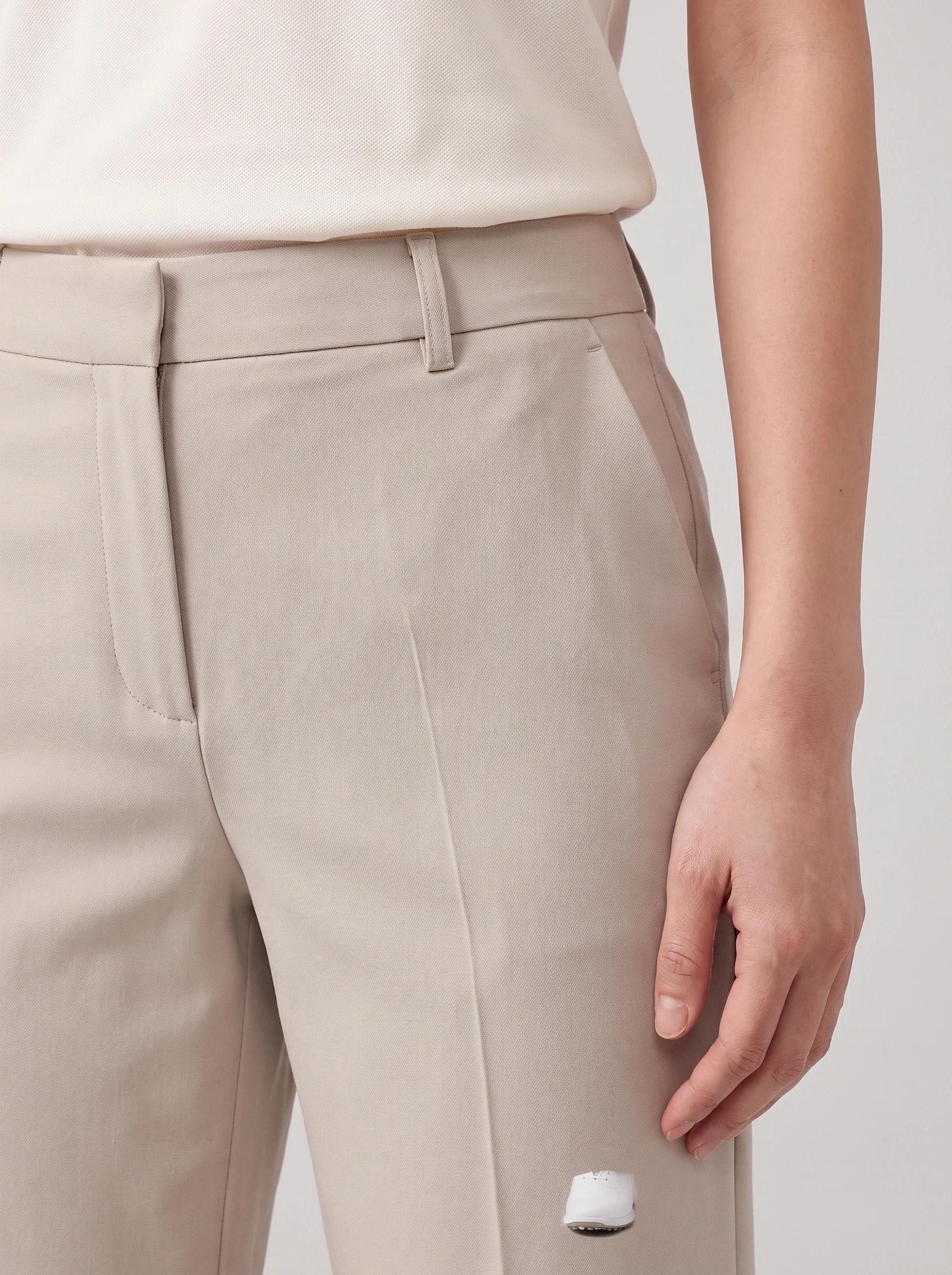 Stone Wide Leg Golf Trouser, women pants & trousers, Single pleat and belt-loop waistband detail