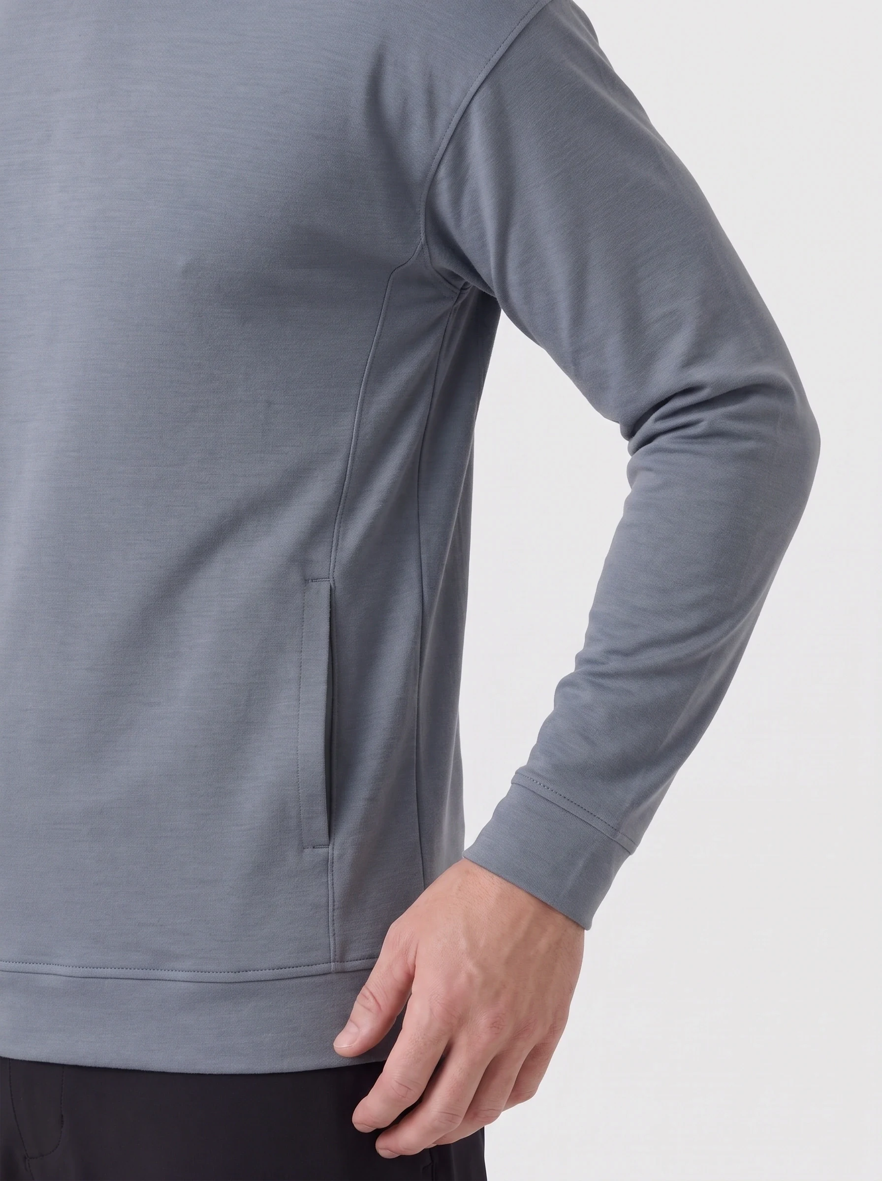 Steel Dolman Travel Hoodie, men hoodies, Dolman underarm seam and hidden pocket detail