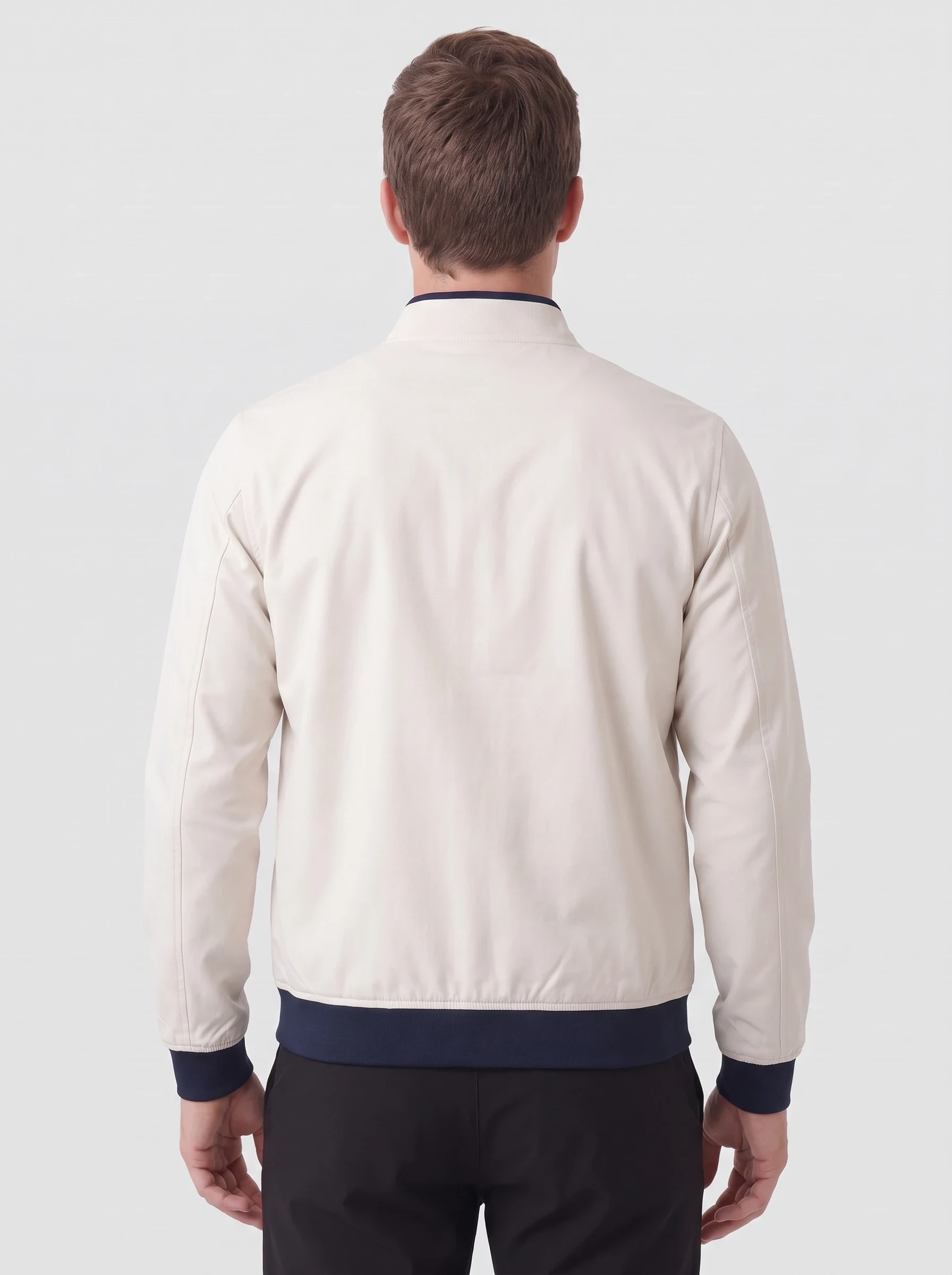 Ivory Bomber Golf Jacket, men outerwear, back view