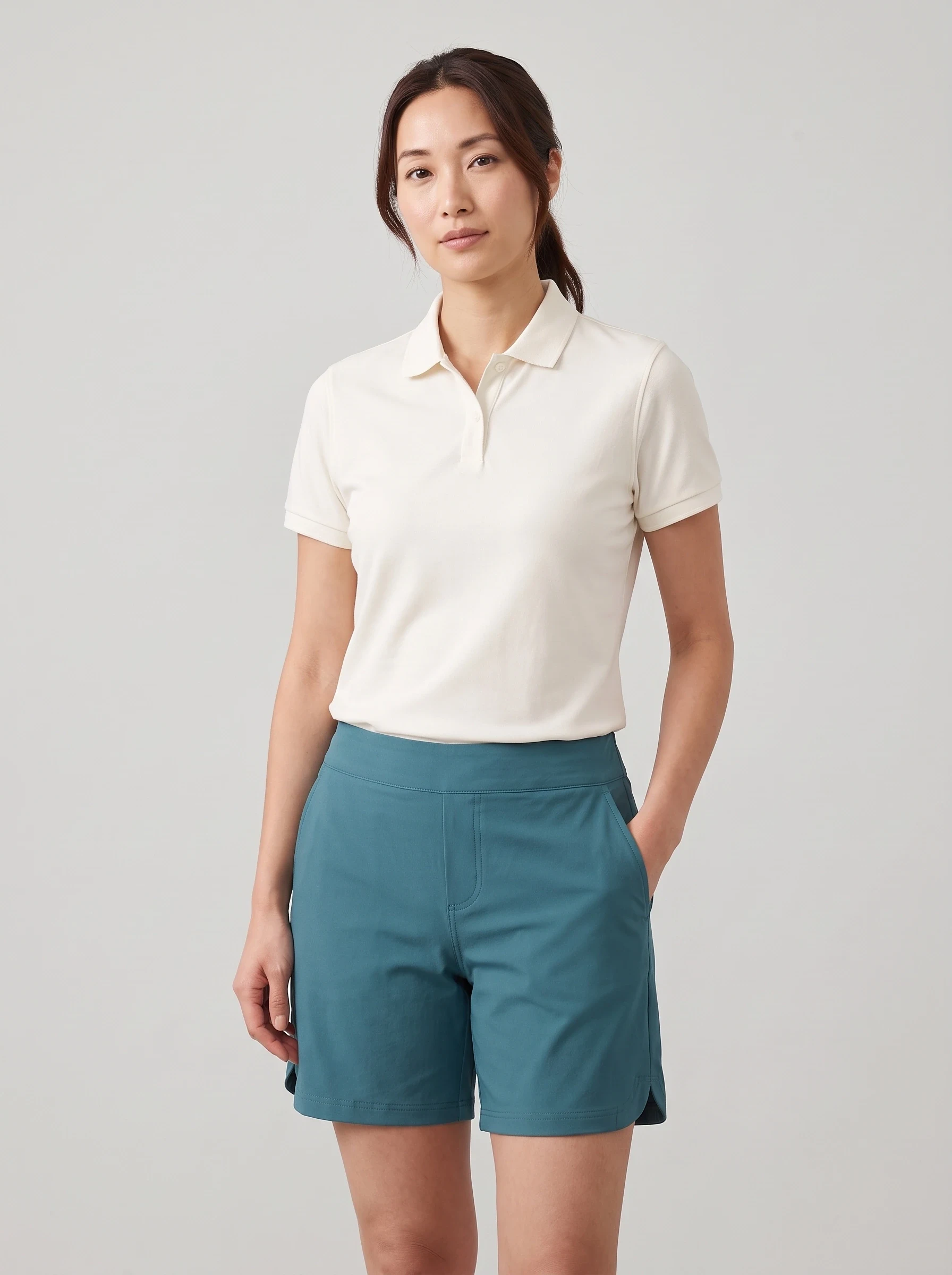 Teal Side Vent Golf Short, women shorts, front view
