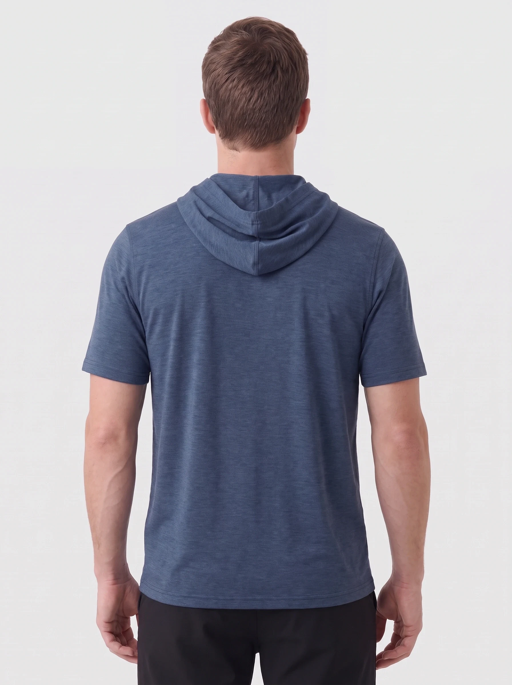 Ink Short Sleeve Golf Hoodie, men hoodies, back view