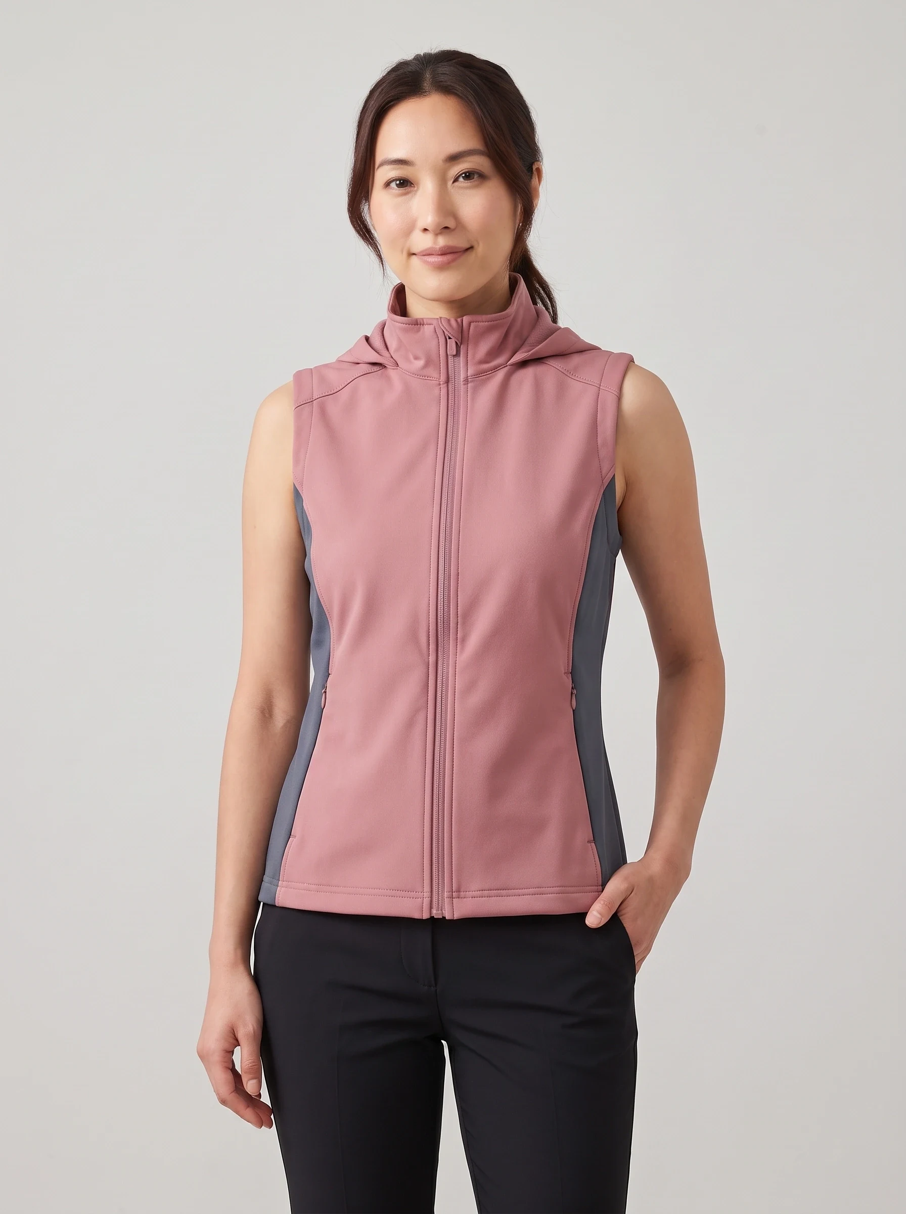 Rose Panel Softshell Vest, women outerwear, front view