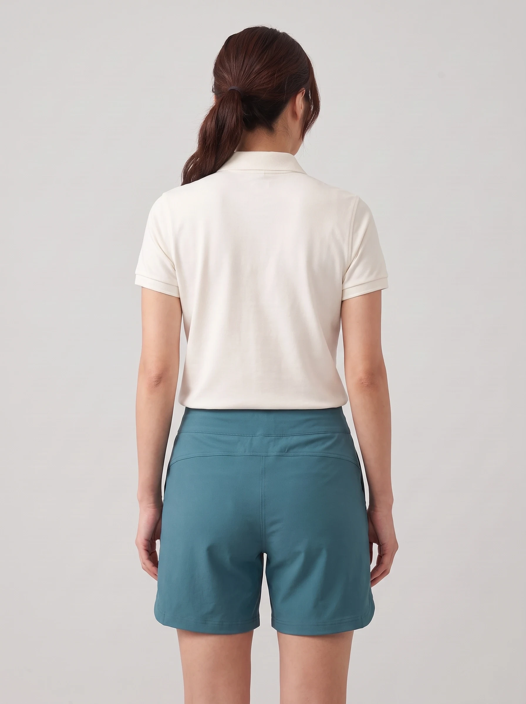 Teal Side Vent Golf Short, women shorts, back view