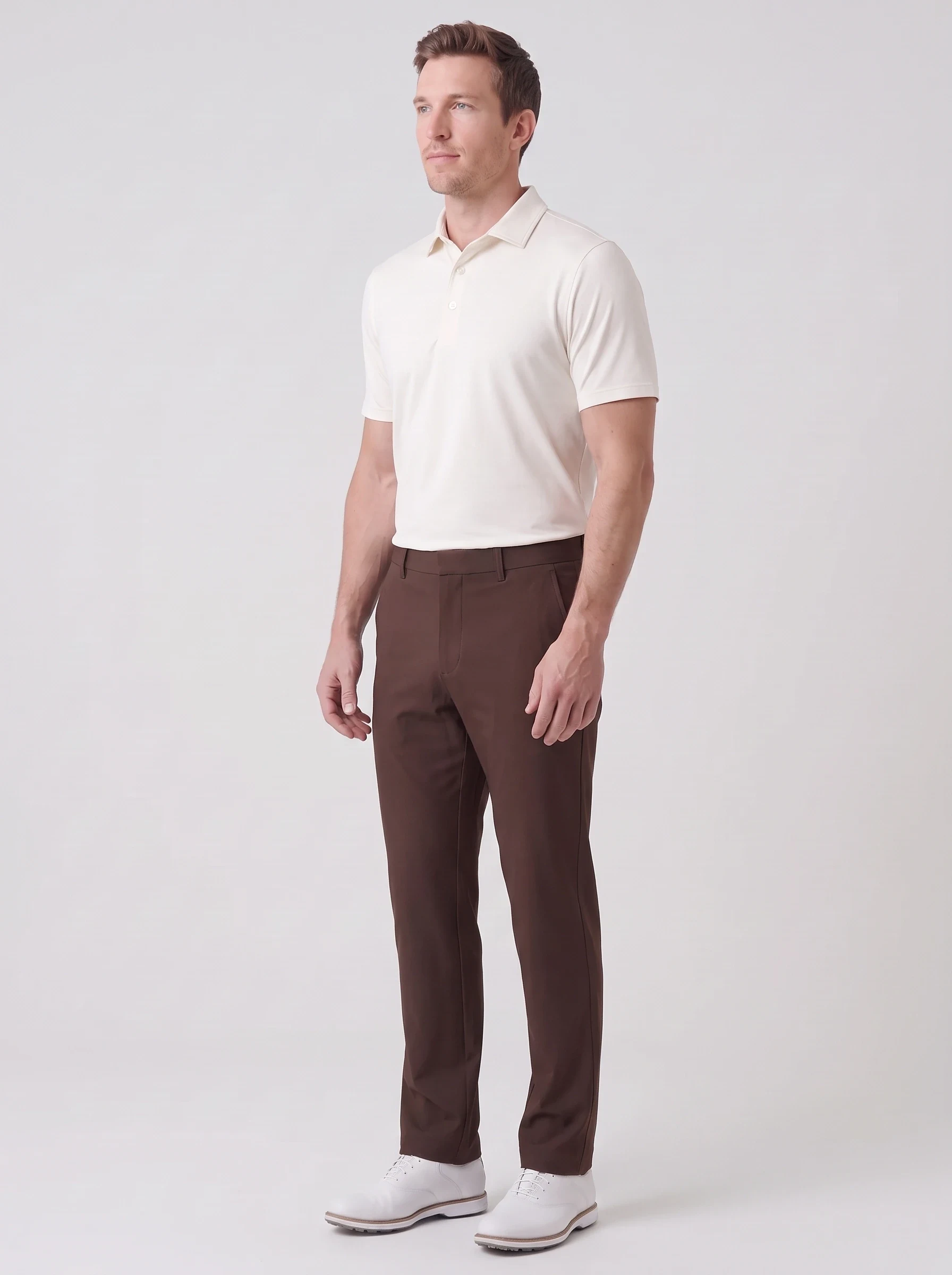Chocolate Hidden Drawcord Trouser, men pants & trousers, side view
