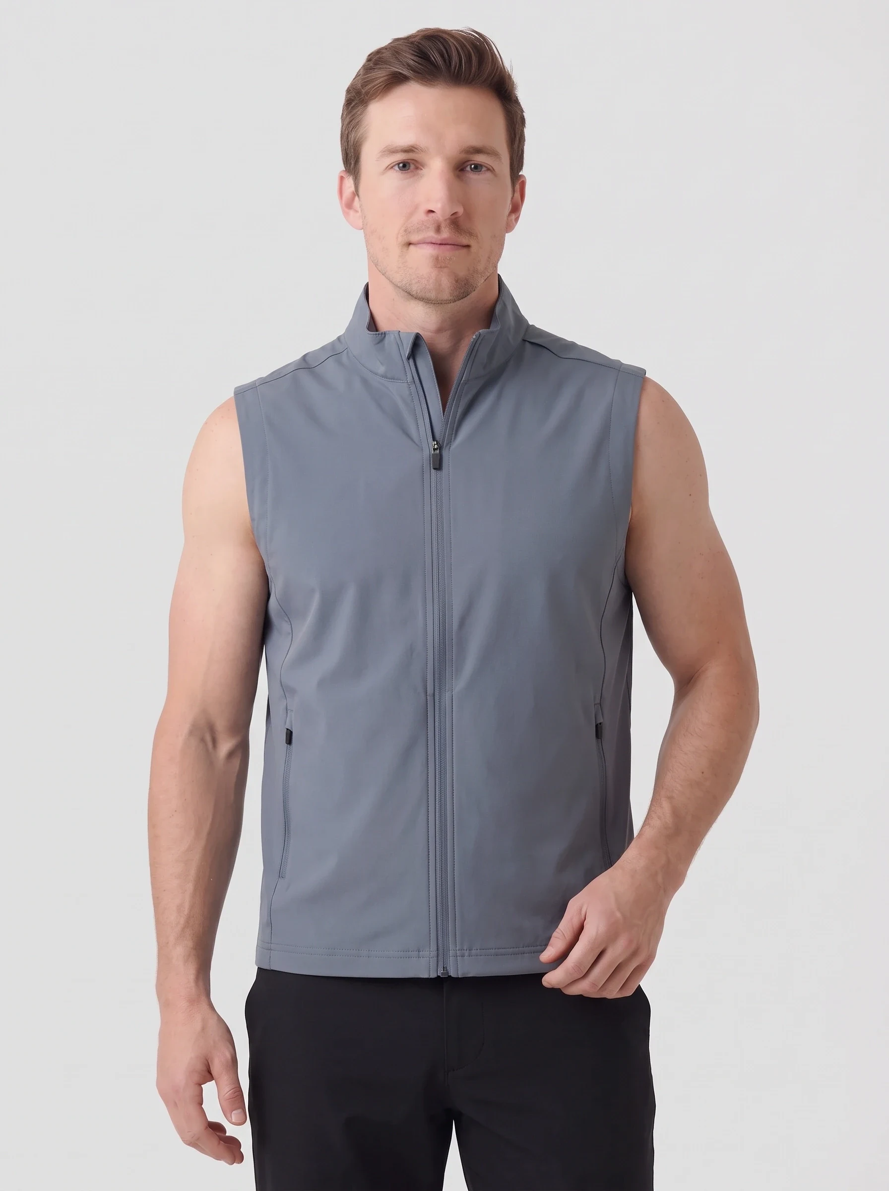 Steel Back Vent Wind Vest, men outerwear, front view