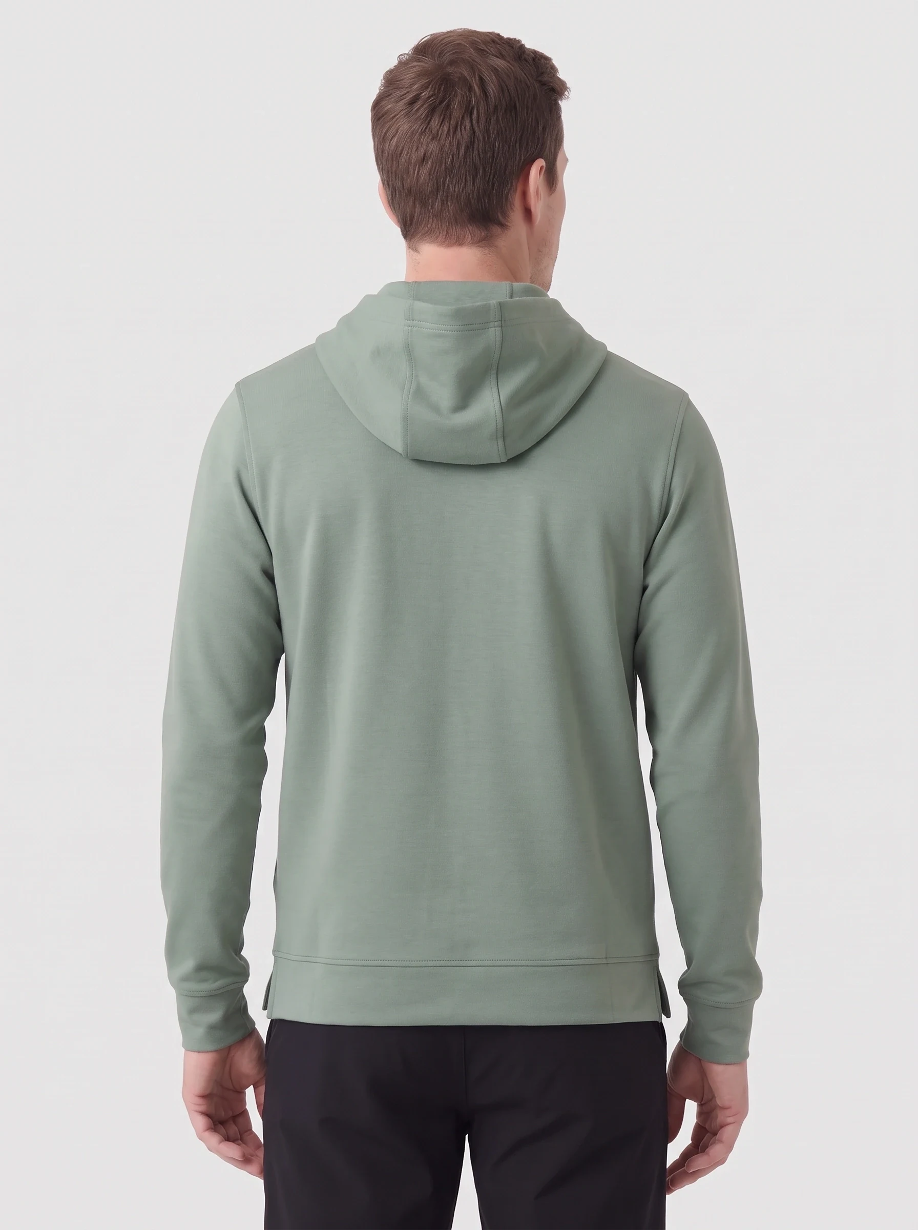 Sage Zip Pocket Pullover Hoodie, men hoodies, back view