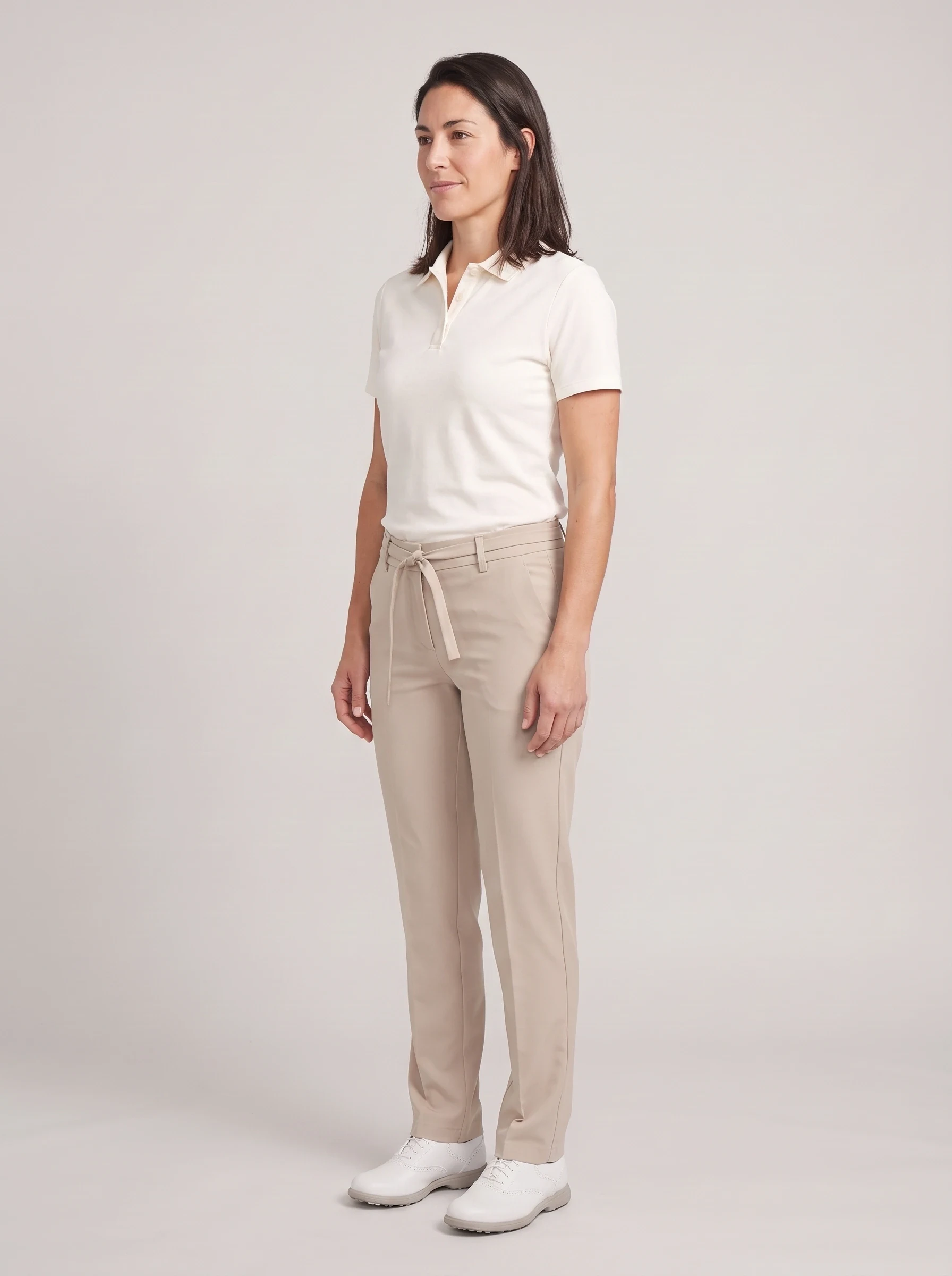 Sand Tie Waist Golf Trouser, women pants & trousers, side view