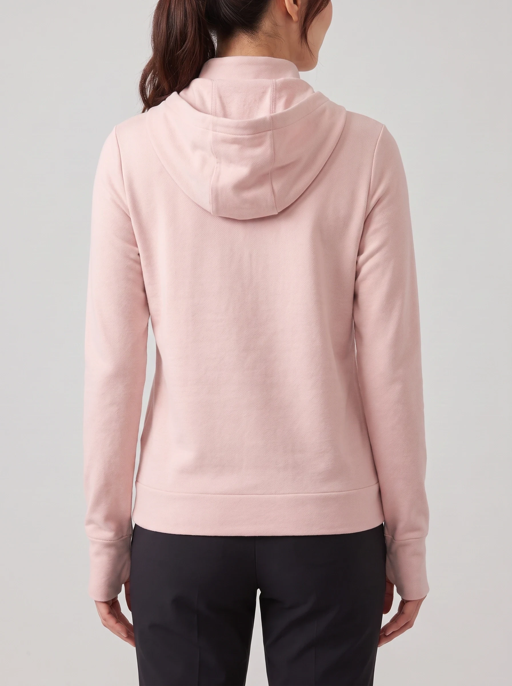 Blush Half Zip Hoodie, women hoodies, back view